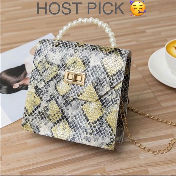 Handbags - Trendy Snake Print Gold chain Mini Crossbody  Bag
